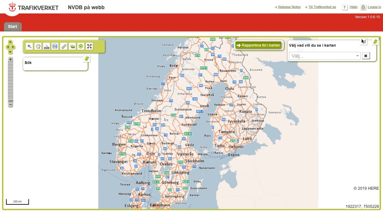 Sveriges Vägnät På En Karta. - Hojresor